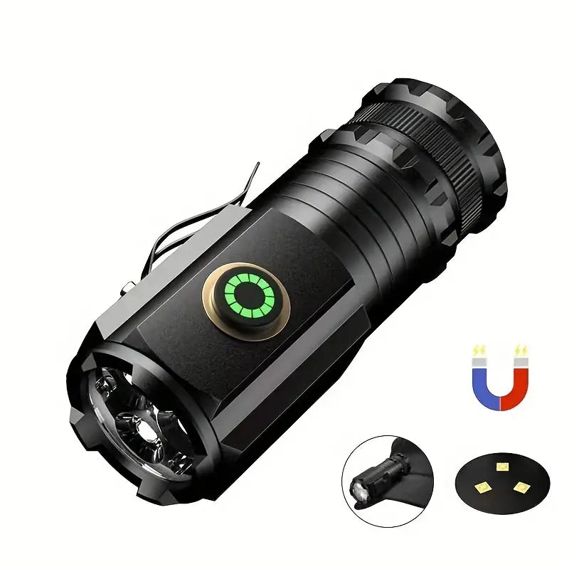 2000LM USB Rechargeable LED Flashlight - 5 Modes, Waterproof, Lightweight