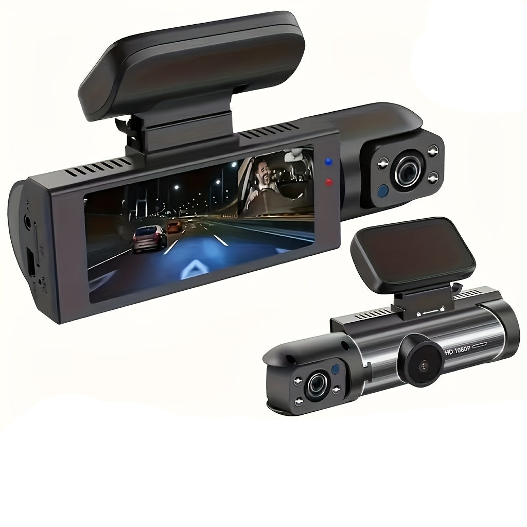 Cámara para auto doble lente 1080p con visión nocturna IR
